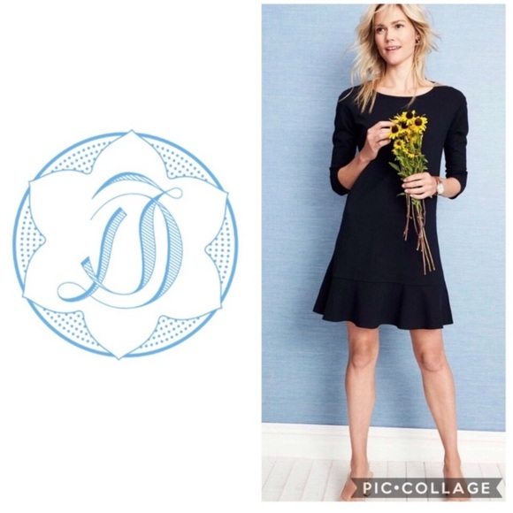 NWT Draper James Solid Tulip Long Sleeve Ponte Dress in Nassau Navy Sz Medium - Picture 12 of 13